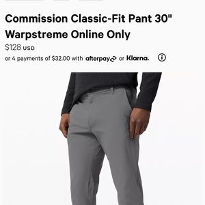 NWT lulu lemon commission pant classic fit